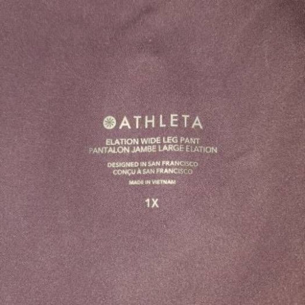 Athleta Elation Wide Leg Dark Purple Stretch Yoga Pants Size 1X - Picture 8 of 14